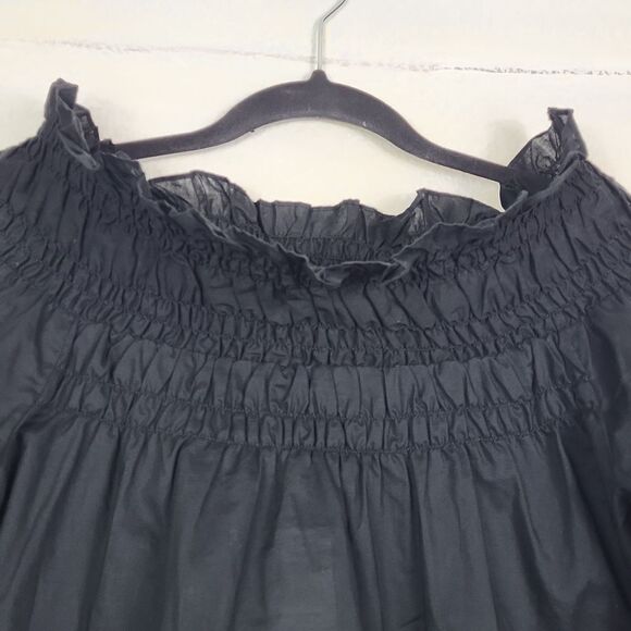 I.N.C. transparent black 100% cotton off shoulder blouse. Size 4 - Picture 3 of 6